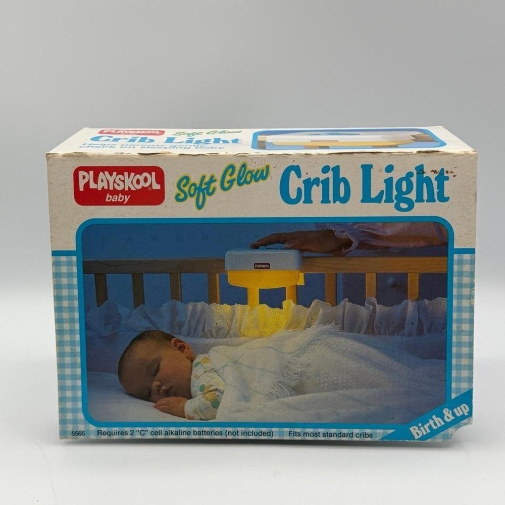 Vintage Playskool Baby Soft Glow Crib Light Night Light w/‎ Box Works 80's
